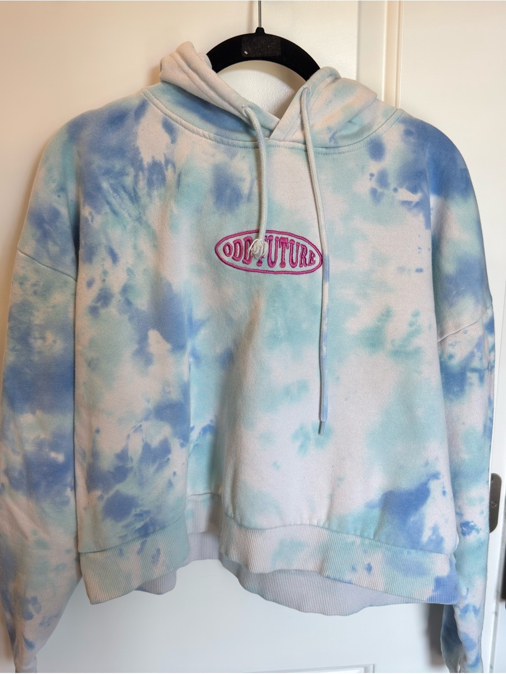 Odd Future Women's Cropped Blue Tie-Dye Hoodie